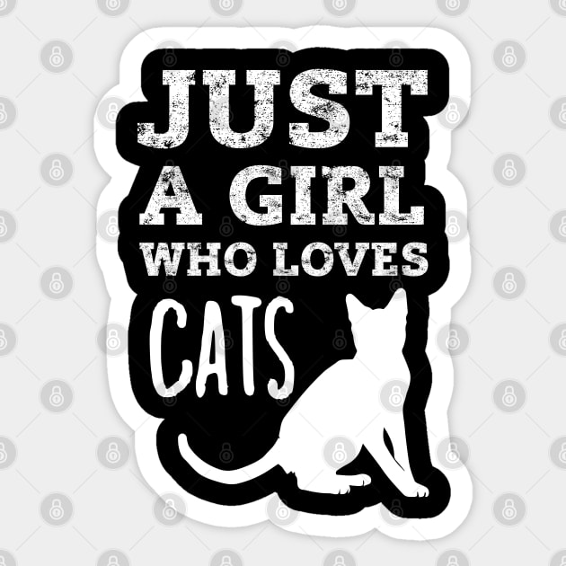 Just A Girl Who Loves Cats Sticker by Crazy Shirts For All